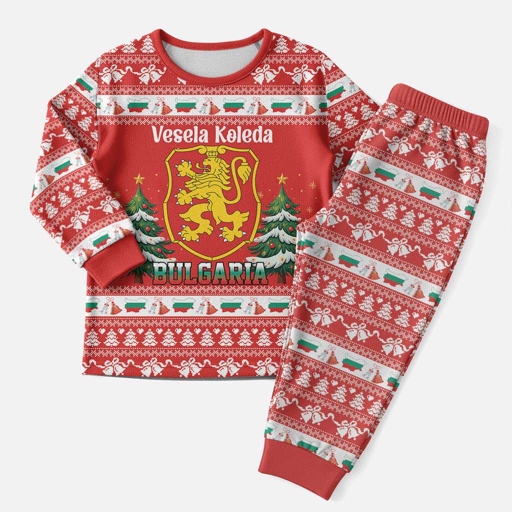Bulgaria Christmas Pajama Set Merry Xmas Lion Crest - Wonder Print Shop