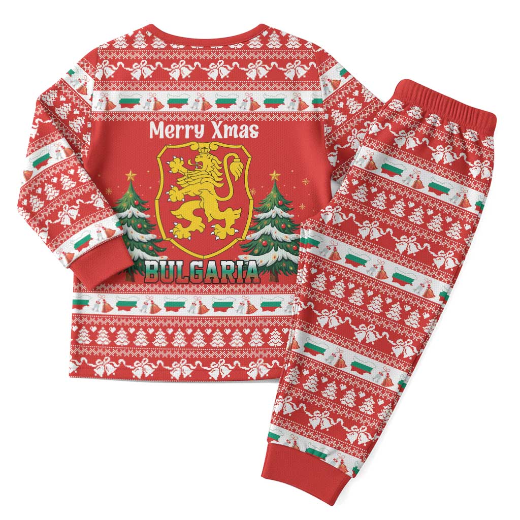 Bulgaria Christmas Pajama Set Merry Xmas Lion Crest - Wonder Print Shop