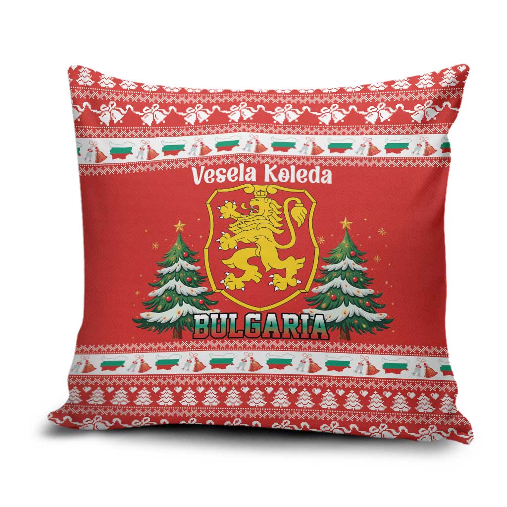 Bulgaria Christmas Pillow Cover Merry Xmas Lion Crest - Wonder Print Shop