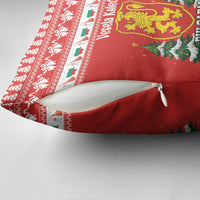 Bulgaria Christmas Pillow Cover Merry Xmas Lion Crest - Wonder Print Shop