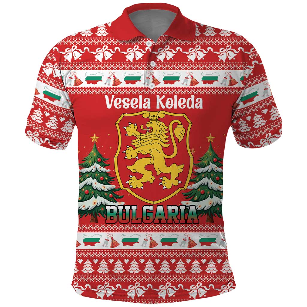 Bulgaria Christmas Polo Shirt Merry Xmas Lion Crest - Wonder Print Shop