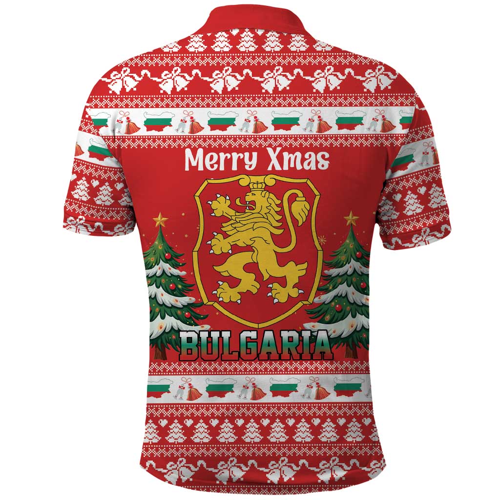 Bulgaria Christmas Polo Shirt Merry Xmas Lion Crest - Wonder Print Shop