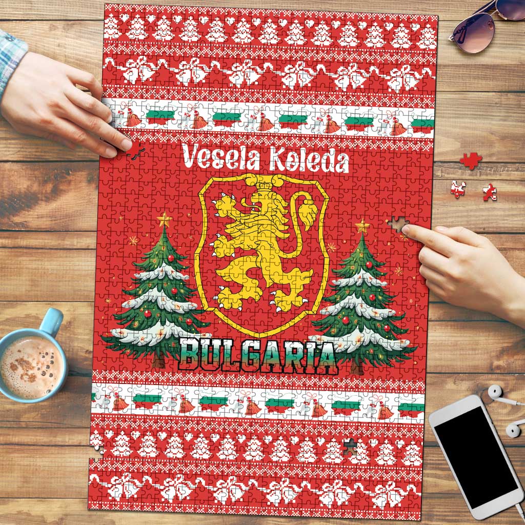 Bulgaria Christmas Puzzle Merry Xmas Lion Crest - Wonder Print Shop