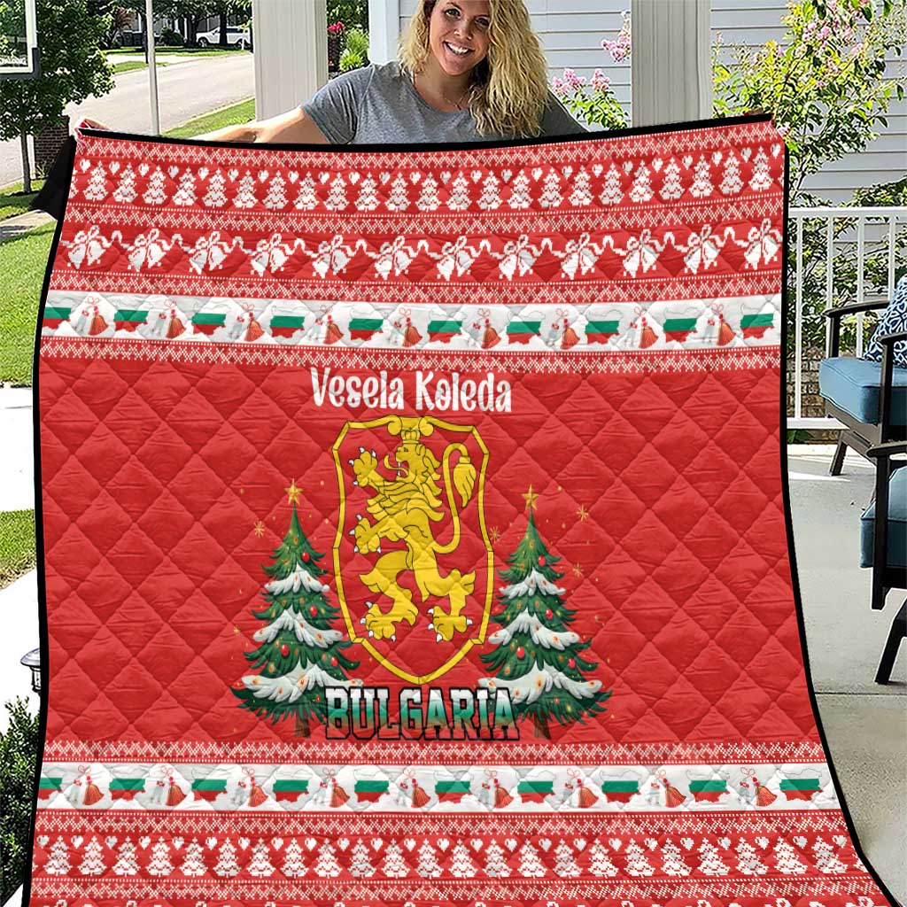 Bulgaria Christmas Quilt Merry Xmas Lion Crest - Wonder Print Shop