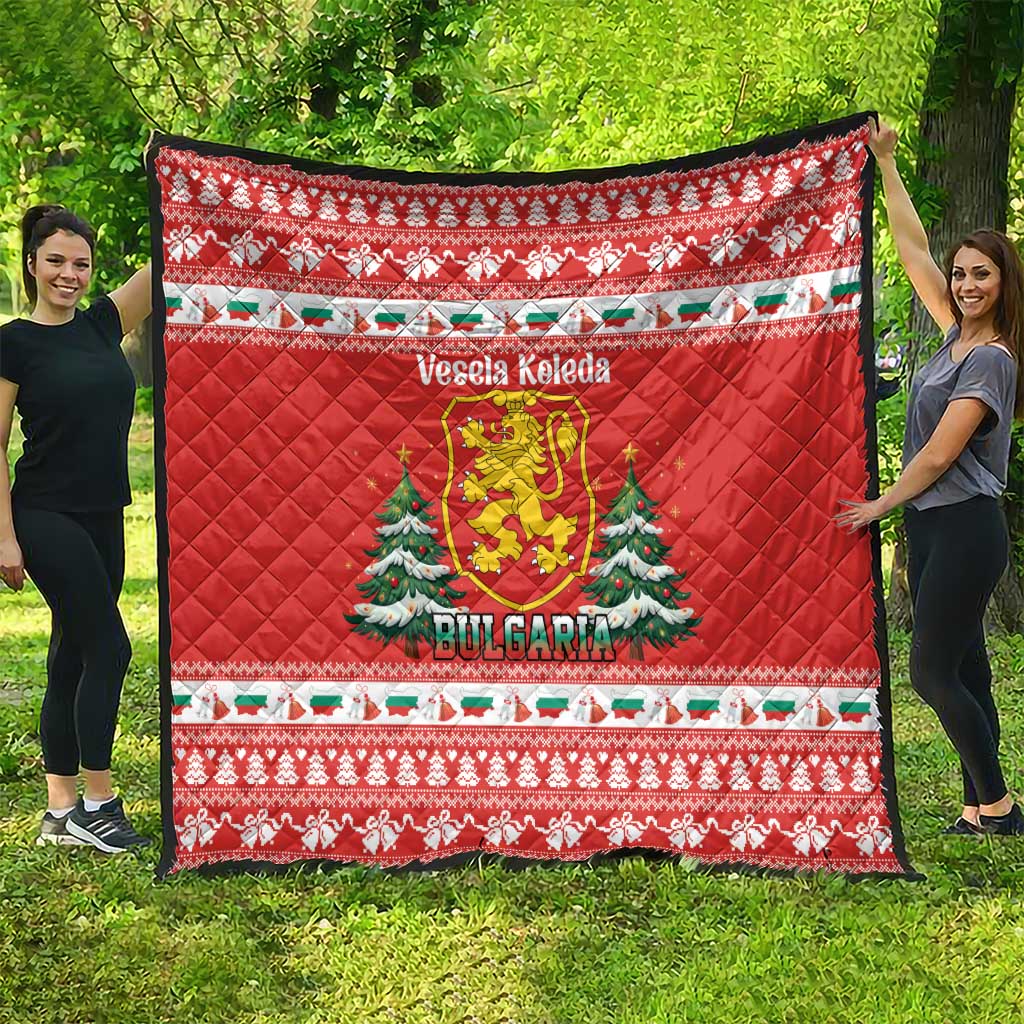 Bulgaria Christmas Quilt Merry Xmas Lion Crest - Wonder Print Shop