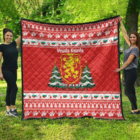 Bulgaria Christmas Quilt Merry Xmas Lion Crest - Wonder Print Shop