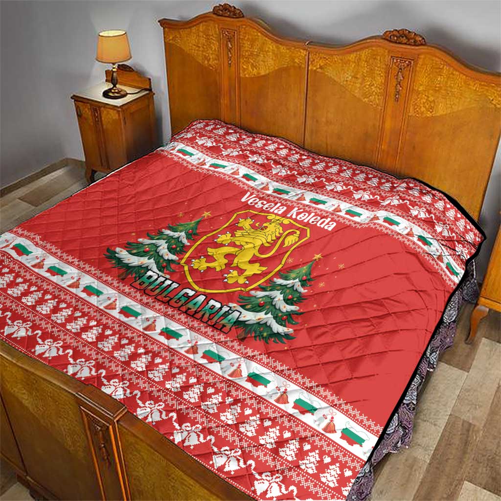Bulgaria Christmas Quilt Merry Xmas Lion Crest - Wonder Print Shop