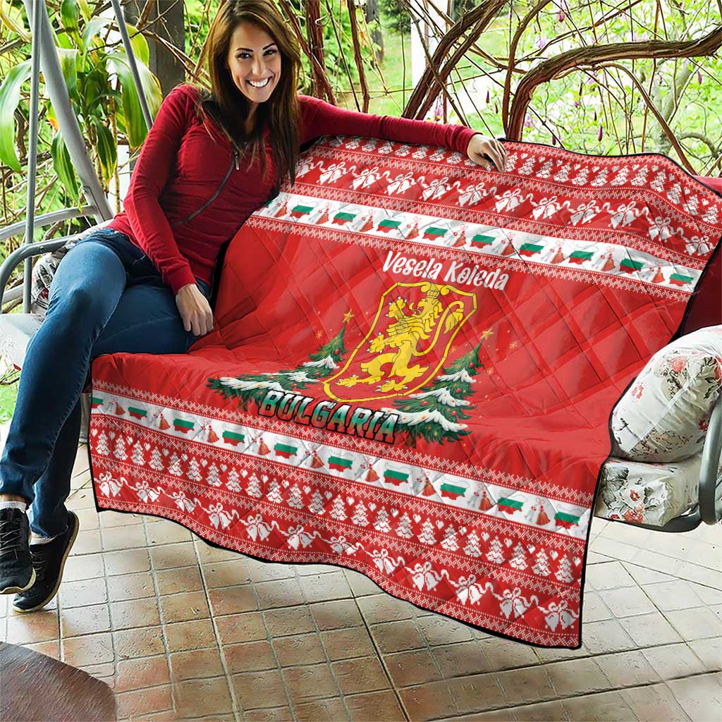 Bulgaria Christmas Quilt Merry Xmas Lion Crest - Wonder Print Shop
