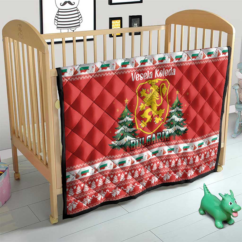 Bulgaria Christmas Quilt Merry Xmas Lion Crest - Wonder Print Shop