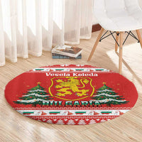 Bulgaria Christmas Round Carpet Merry Xmas Lion Crest - Wonder Print Shop