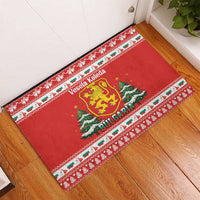 Bulgaria Christmas Rubber Doormat Merry Xmas Lion Crest - Wonder Print Shop