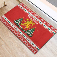 Bulgaria Christmas Rubber Doormat Merry Xmas Lion Crest - Wonder Print Shop
