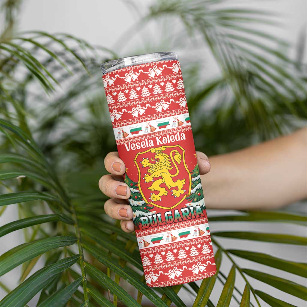 Bulgaria Christmas Skinny Tumbler Merry Xmas Lion Crest - Wonder Print Shop