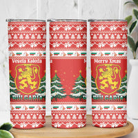 Bulgaria Christmas Skinny Tumbler Merry Xmas Lion Crest - Wonder Print Shop