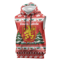 Bulgaria Christmas Sleeveless Hoodie Merry Xmas Lion Crest - Wonder Print Shop