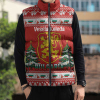 Bulgaria Christmas Sleeveless Puffer Jacket Merry Xmas Lion Crest - Wonder Print Shop