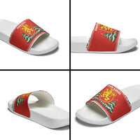 Bulgaria Christmas Slide Sandals Merry Xmas Lion Crest - Wonder Print Shop