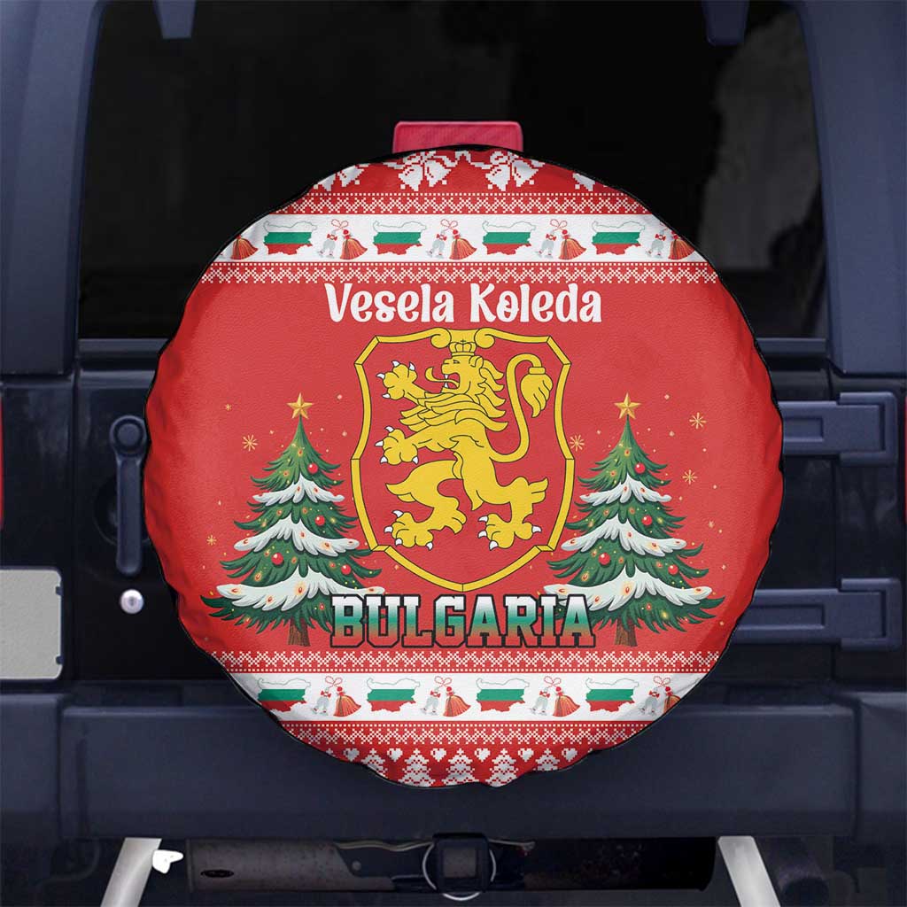 Bulgaria Christmas Spare Tire Cover Merry Xmas Lion Crest - Wonder Print Shop