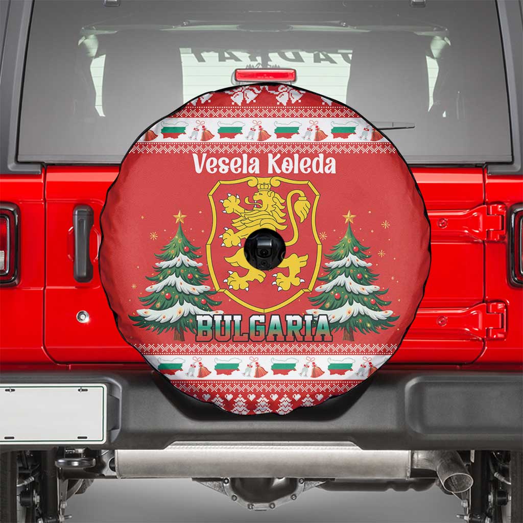 Bulgaria Christmas Spare Tire Cover Merry Xmas Lion Crest - Wonder Print Shop