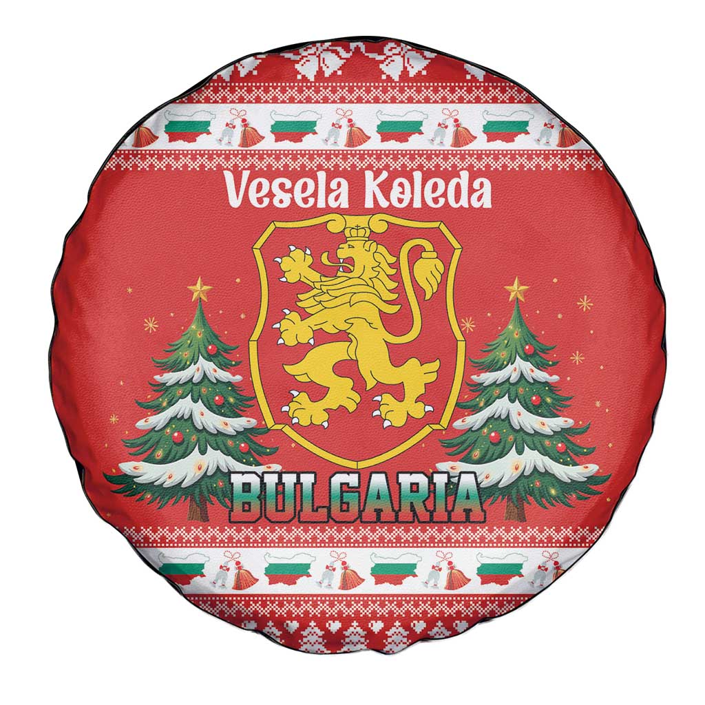 Bulgaria Christmas Spare Tire Cover Merry Xmas Lion Crest - Wonder Print Shop