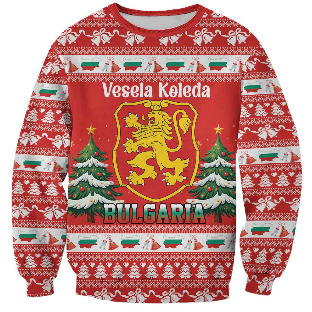 Bulgaria Christmas Sweatshirt Merry Xmas Lion Crest - Wonder Print Shop
