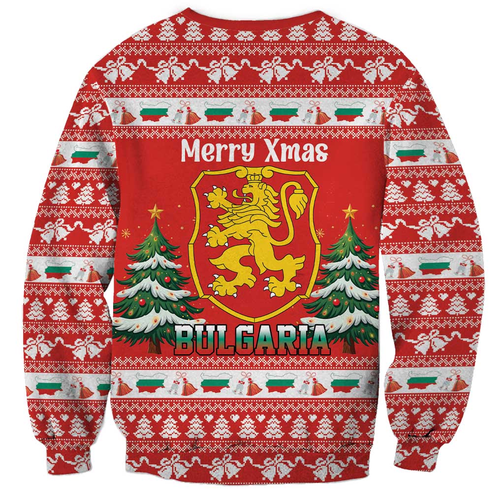 Bulgaria Christmas Sweatshirt Merry Xmas Lion Crest - Wonder Print Shop