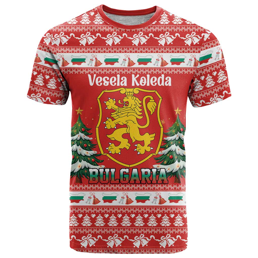 Bulgaria Christmas T Shirt Merry Xmas Lion Crest - Wonder Print Shop