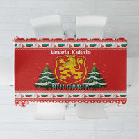 Bulgaria Christmas Tablecloth Merry Xmas Lion Crest - Wonder Print Shop