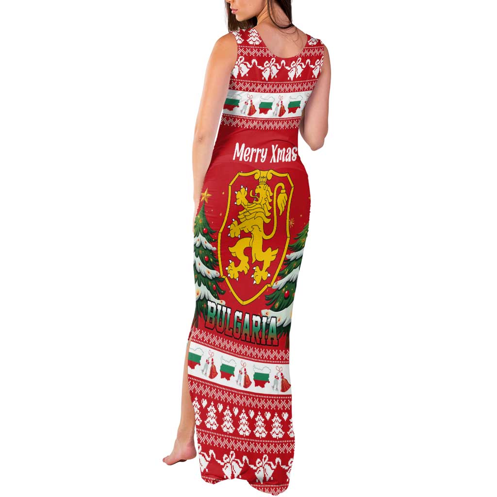 Bulgaria Christmas Tank Maxi Dress Merry Xmas Lion Crest - Wonder Print Shop