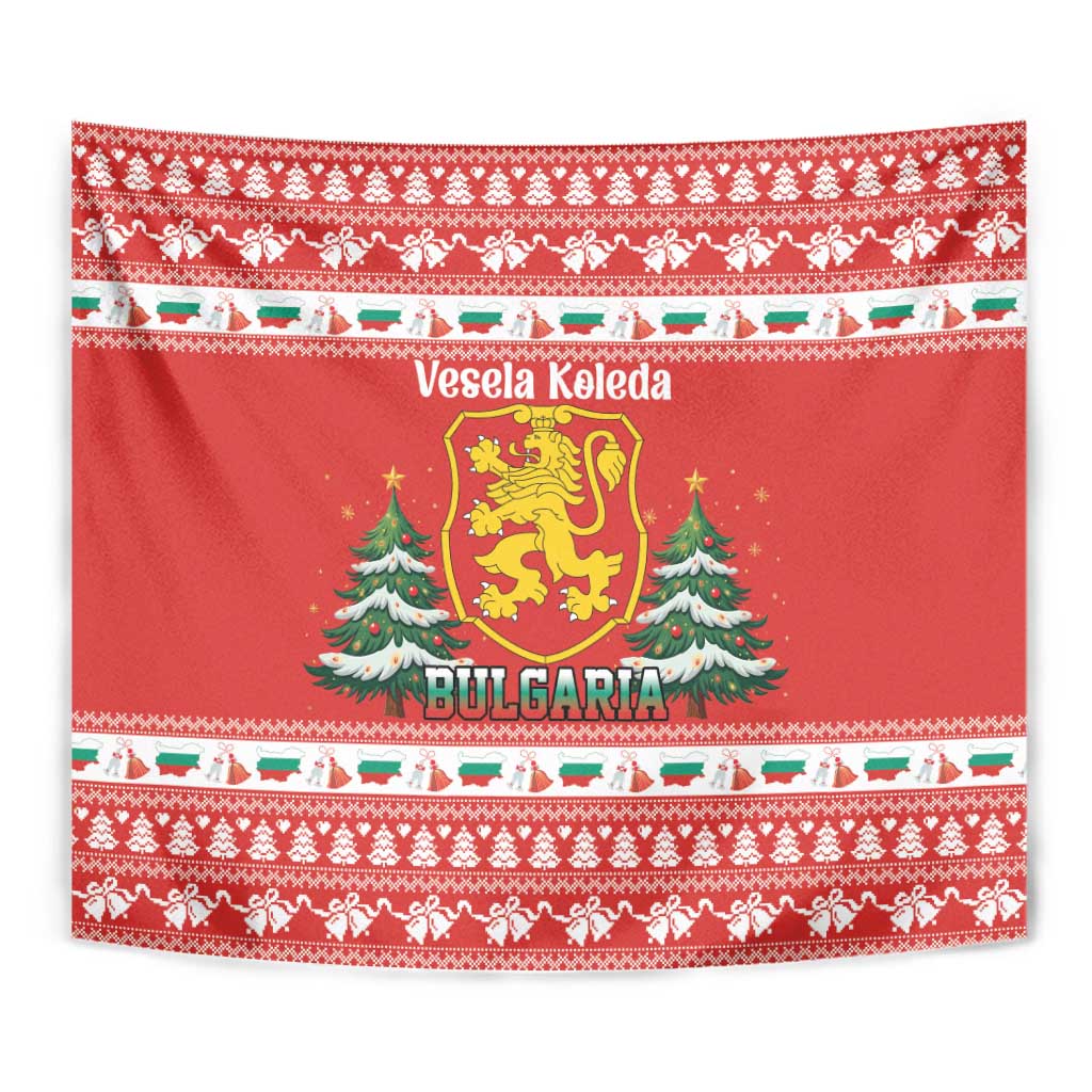 Bulgaria Christmas Tapestry Merry Xmas Lion Crest - Wonder Print Shop