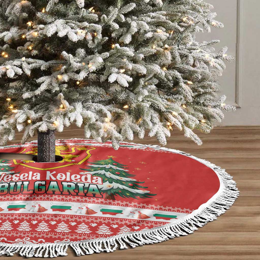 Bulgaria Christmas Tree Skirt Merry Xmas Lion Crest - Wonder Print Shop