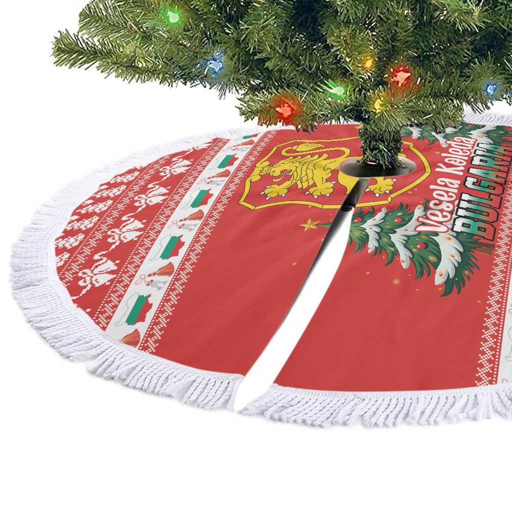 Bulgaria Christmas Tree Skirt Merry Xmas Lion Crest - Wonder Print Shop