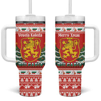 Bulgaria Christmas Tumbler With Handle Merry Xmas Lion Crest - Wonder Print Shop