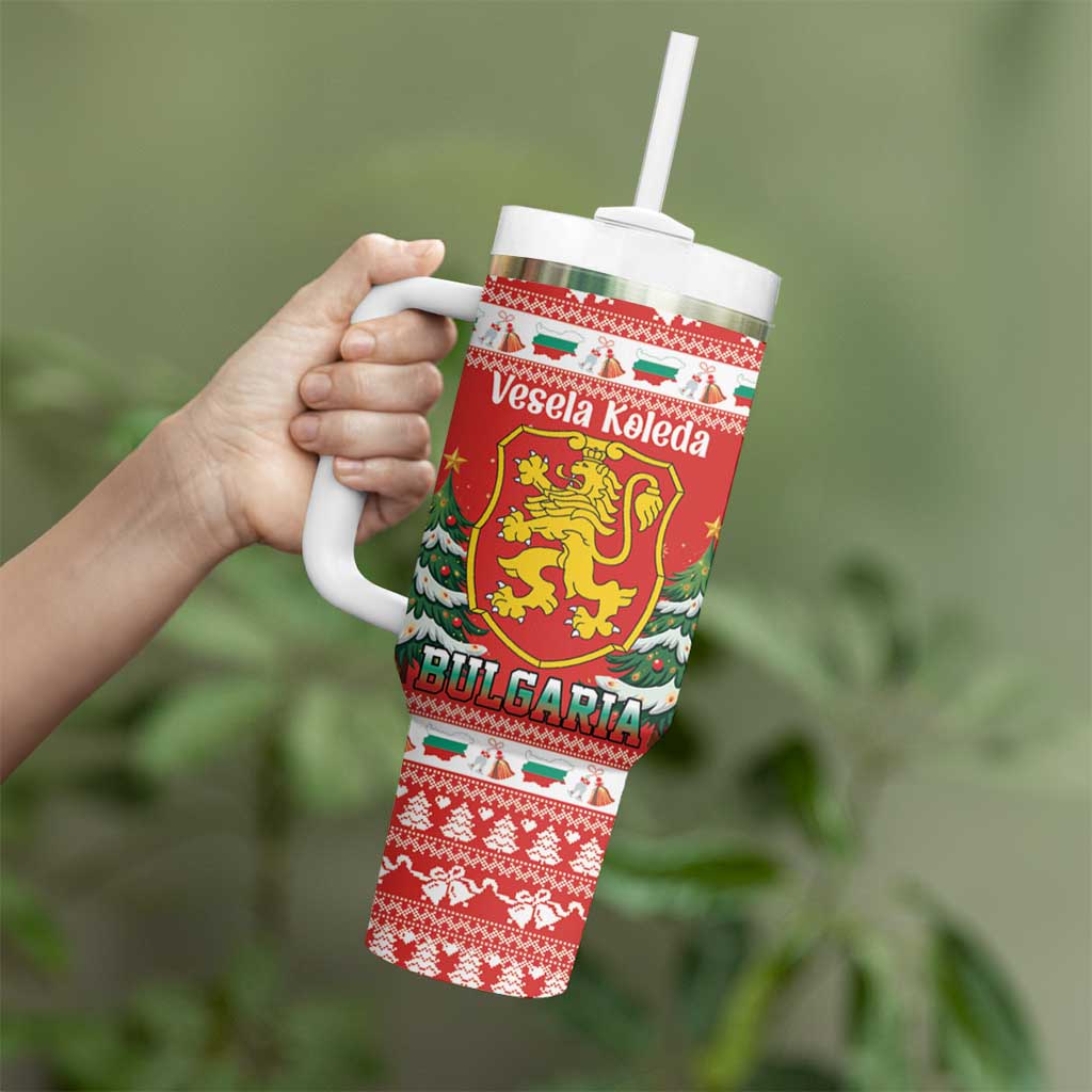 Bulgaria Christmas Tumbler With Handle Merry Xmas Lion Crest - Wonder Print Shop