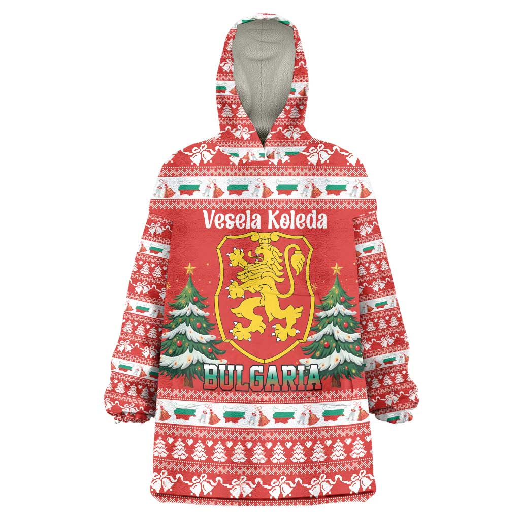 Bulgaria Christmas Wearable Blanket Hoodie Merry Xmas Lion Crest - Wonder Print Shop