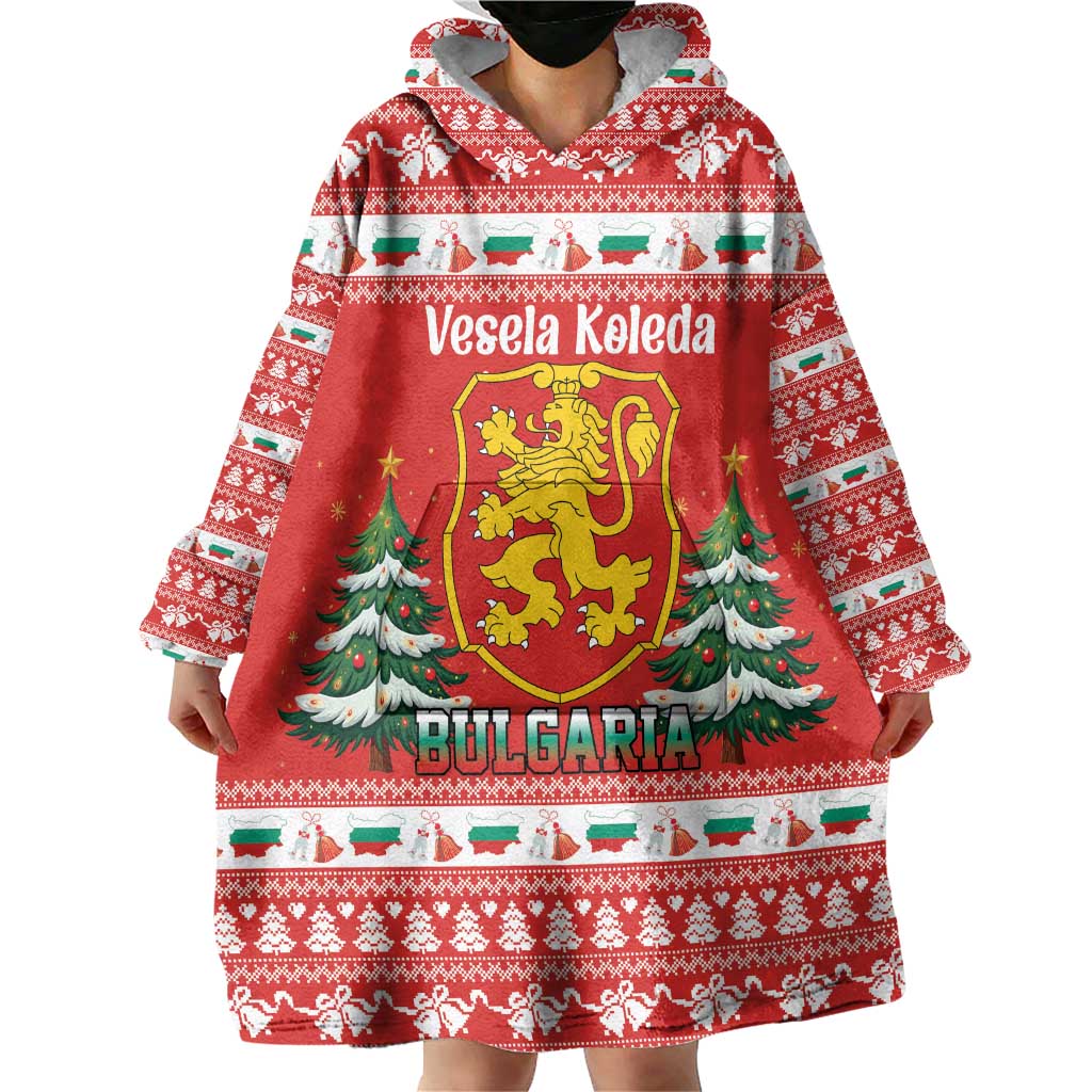 Bulgaria Christmas Wearable Blanket Hoodie Merry Xmas Lion Crest - Wonder Print Shop