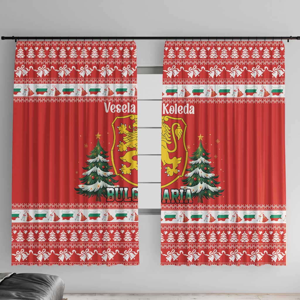 Bulgaria Christmas Window Curtain Merry Xmas Lion Crest - Wonder Print Shop