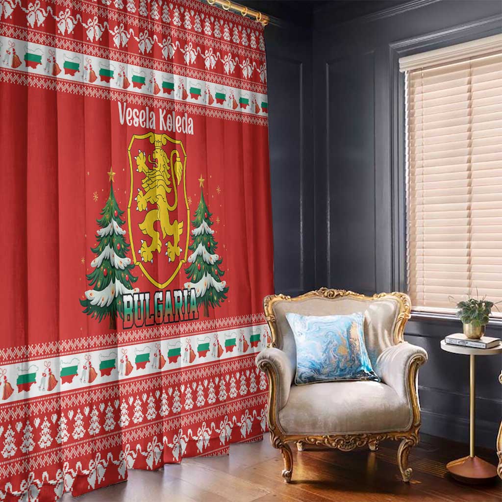 Bulgaria Christmas Window Curtain Merry Xmas Lion Crest - Wonder Print Shop