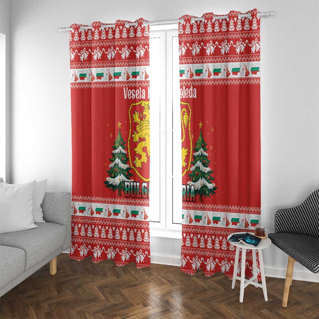 Bulgaria Christmas Window Curtain Merry Xmas Lion Crest - Wonder Print Shop