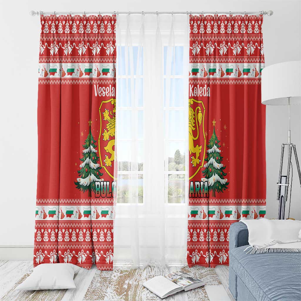 Bulgaria Christmas Window Curtain Merry Xmas Lion Crest - Wonder Print Shop