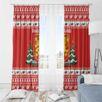 Bulgaria Christmas Window Curtain Merry Xmas Lion Crest - Wonder Print Shop