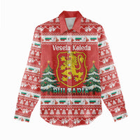Bulgaria Christmas Women Casual Shirt Merry Xmas Lion Crest - Wonder Print Shop