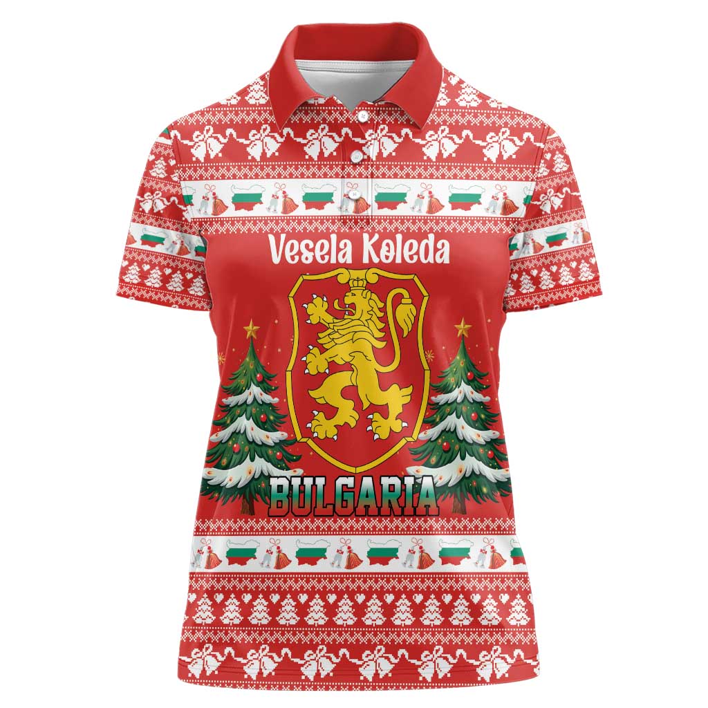 Bulgaria Christmas Women Polo Shirt Merry Xmas Lion Crest - Wonder Print Shop