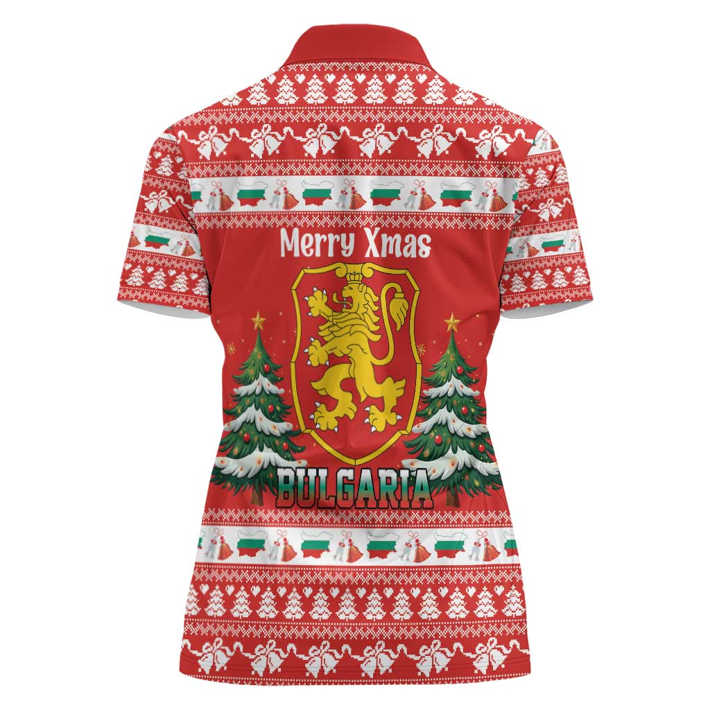 Bulgaria Christmas Women Polo Shirt Merry Xmas Lion Crest - Wonder Print Shop