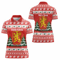 Bulgaria Christmas Women Polo Shirt Merry Xmas Lion Crest - Wonder Print Shop