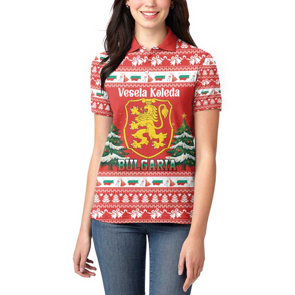 Bulgaria Christmas Women Polo Shirt Merry Xmas Lion Crest - Wonder Print Shop