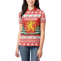 Bulgaria Christmas Women Polo Shirt Merry Xmas Lion Crest - Wonder Print Shop