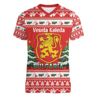 Bulgaria Christmas Women V-Neck T-Shirt Merry Xmas Lion Crest - Wonder Print Shop