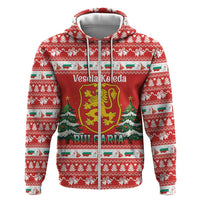 Bulgaria Christmas Zip Hoodie Merry Xmas Lion Crest - Wonder Print Shop