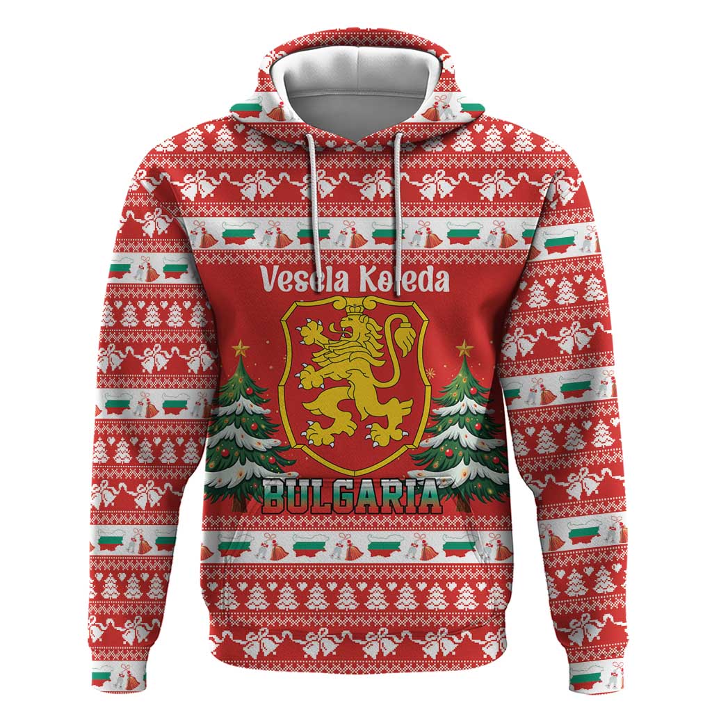Bulgaria Christmas Zip Hoodie Merry Xmas Lion Crest - Wonder Print Shop